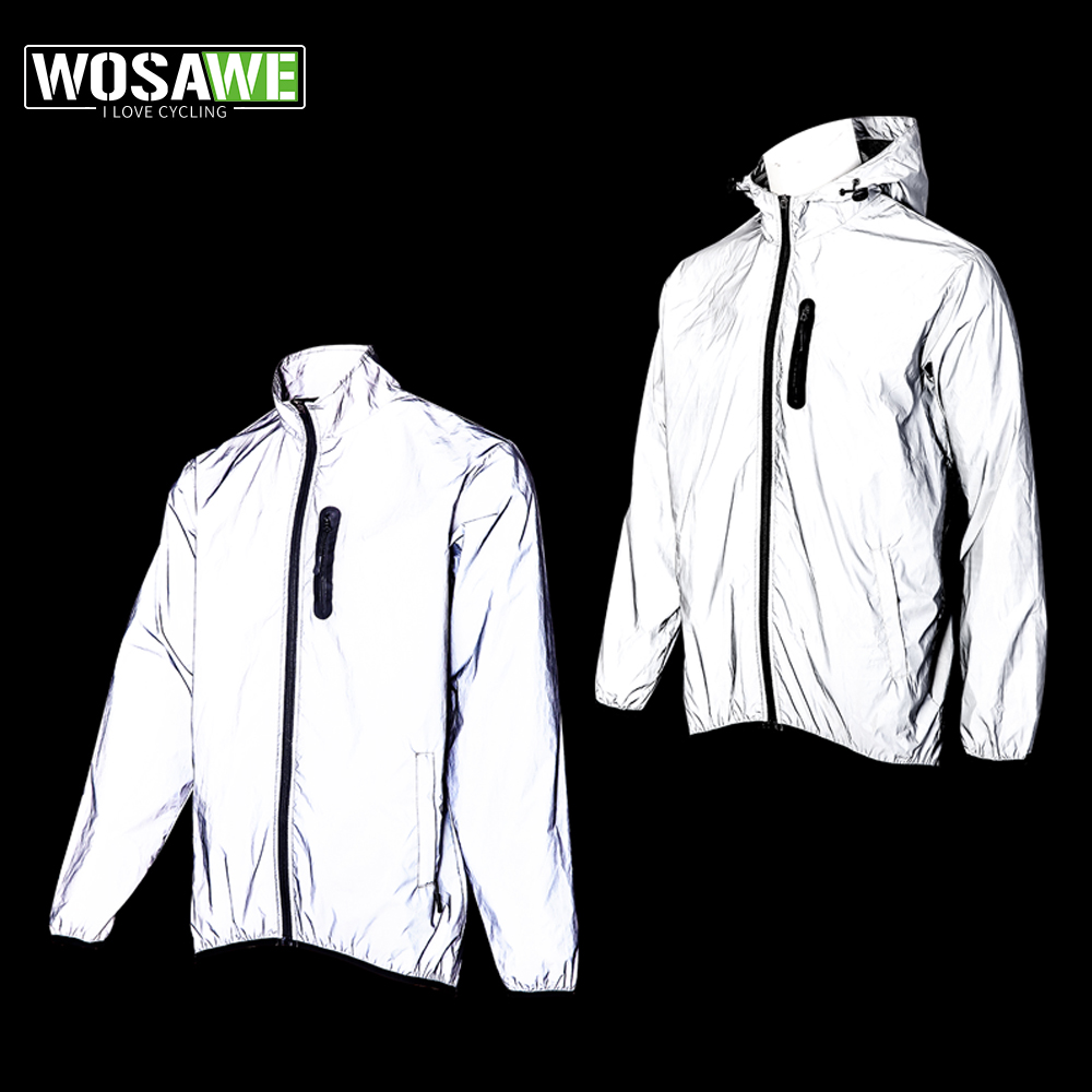 Cycling Rain Jacket Commute - سترة WOSAWE للرجال عاكسة للضوء بالكامل