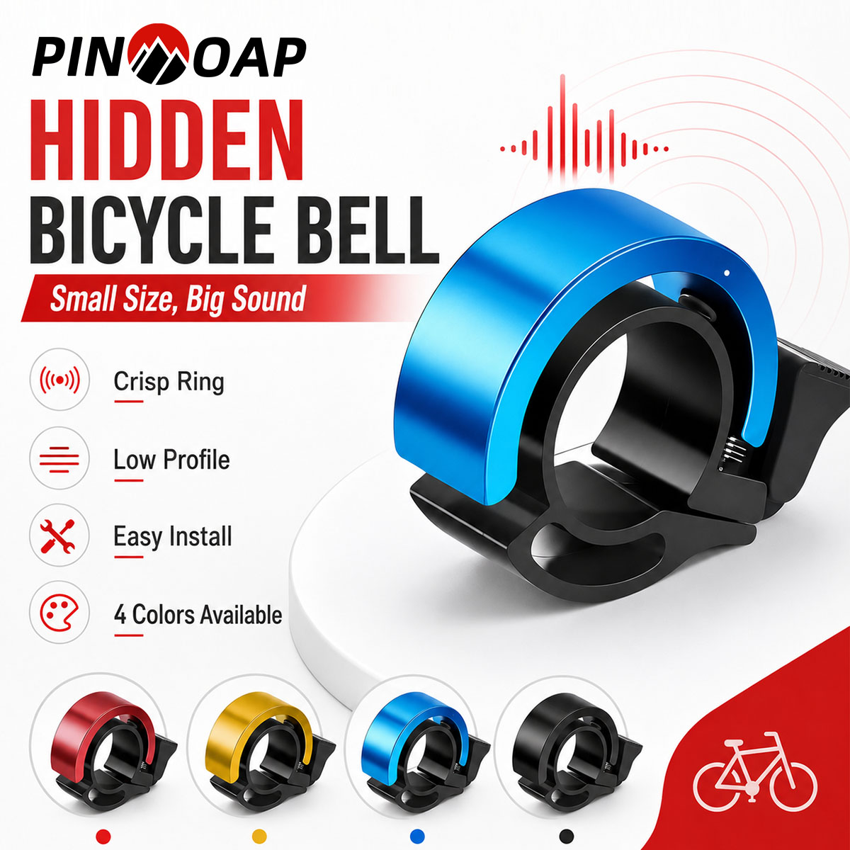 Bell Handlebar Ring - PINMOAP جرس دراجة غير مرئي، حلقة