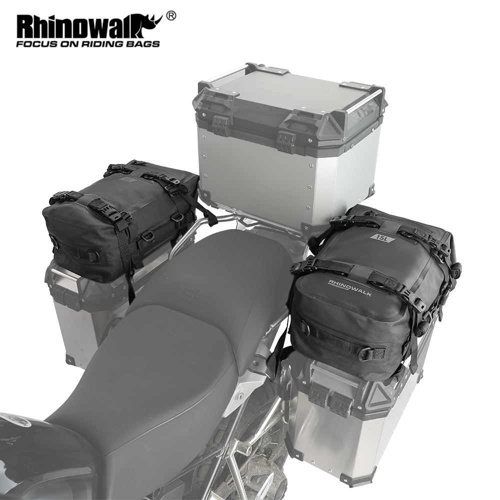 Panniers Waterproof Rear - Rinowalk-Motorcycle صندوق علوي حقيبة ، حقائب