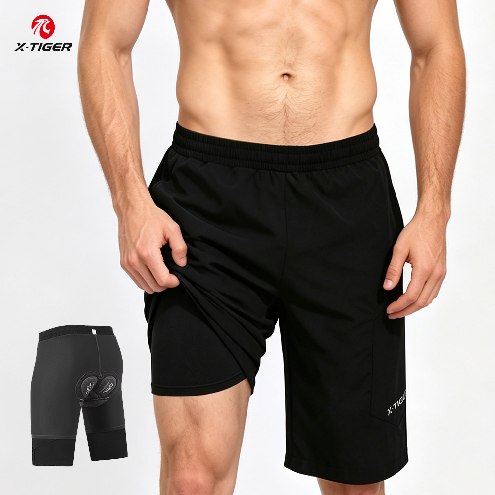 Cycling Shorts For Commute - شورت X-TIGER 2 في 1 لركوب