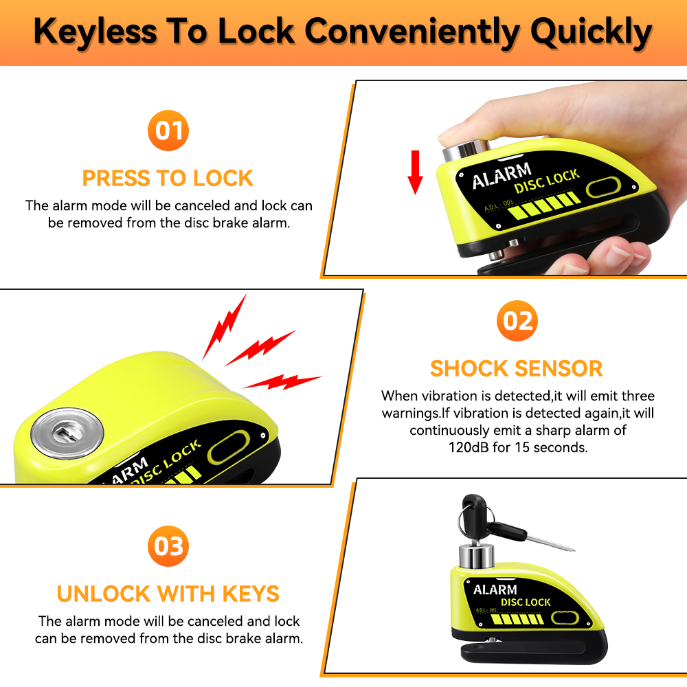 جديد دراجة نارية إنذار مكبح قر - مراجعة Commuter Bike Lock وسعره