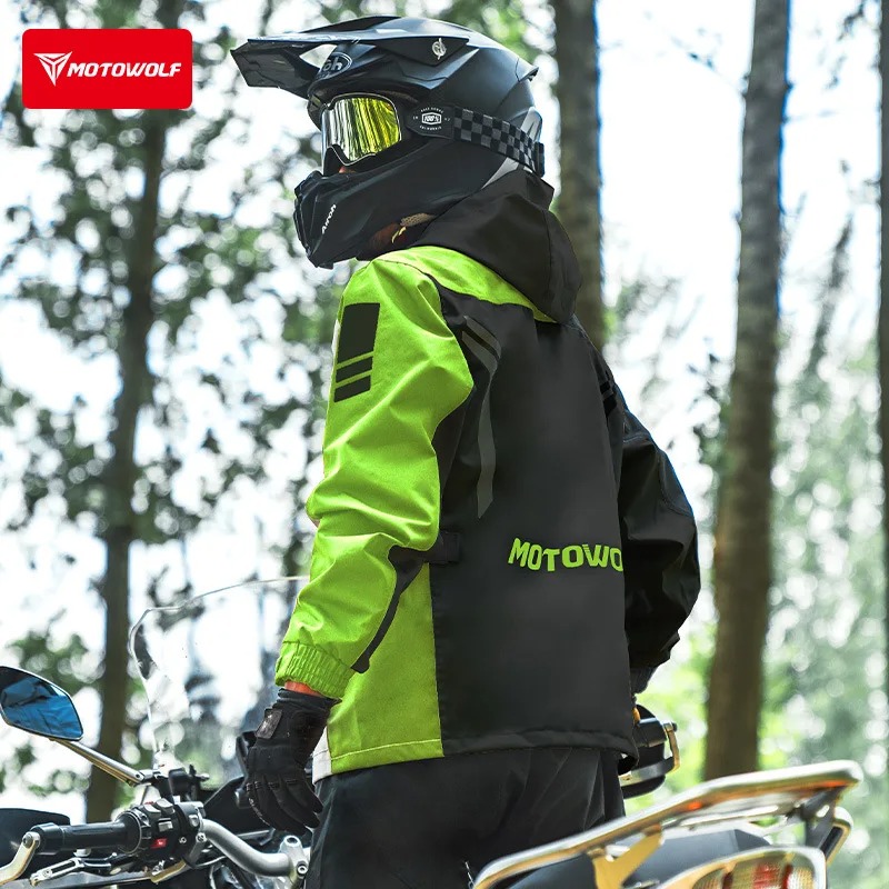 Motowolf عاكس دراجة نارية سترة - مراجعة Cycling Commuter Rain Jacket وسعره