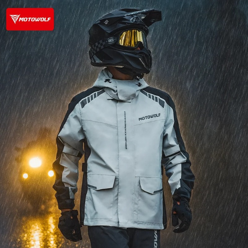 Motowolf عاكس دراجة نارية سترة - مراجعة Cycling Commuter Rain Jacket وسعره